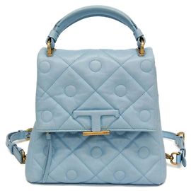 Tod's T Timeless Women's Leather Backpack in Light Blue Light blue