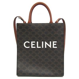 Céline Bolsa de ombro cabas vertical Triomphe da Celine Marrom Castanho escuro