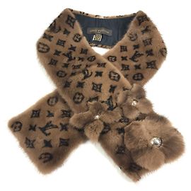 Sciarpa Tippet Monogramma Fiore Louis Vuitton Marrone
