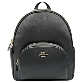 Coach Leather Black Backpack Black