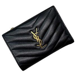 Saint Laurent Bi-fold Wallet in Black Leather Black
