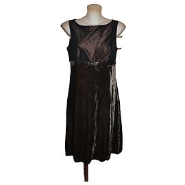 Vestido Max Mara de seda e viscose chocolate Marrom