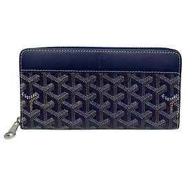 Cartera larga de cuero azul Goyard Azul