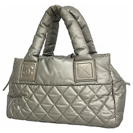 Chanel Coco Cocoon Nylon Tote Bag Silber