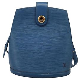 Sac à l'épaule Louis Vuitton Cluny en cuir Epi taille medium Bleu