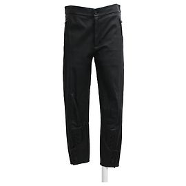 Bottega Veneta Slim-Fit-Hose aus schwarzem Leder Schwarz