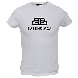 Balenciaga BB Logo Tee In White Cotton White Cream