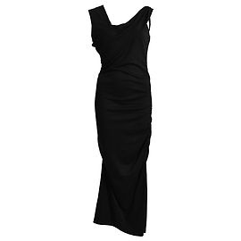 Vestido midi sem mangas drapeado em lã preta de Diane Von Furstenberg Preto