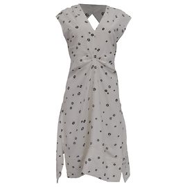 Abito Stampato Proenza Schouler in Seta Bianca Bianco