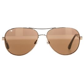 Lunettes de pilote Chanel en métal marron Marron Rouge