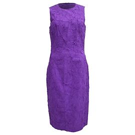 Texturiertes Midi-Shift-Kleid aus lila Seide von Michael Kors Lila