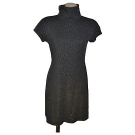 Vestido Roberto Cavalli cinza e dourado de viscose Dourado Cinza