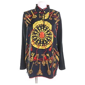 Hermès LES CLES LAS LLAVES Camisa Polo de Seda Negro