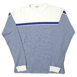 Autre Marque Camiseta de manga longa em algodão com borda UNUSED Branco Azul