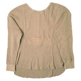 Autre Marque B:MING por BEAMS Top de algodón térmico Henley en la parte posterior Beige