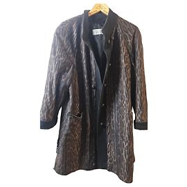 Autre Marque Men's coat with leopard print Brown Black
