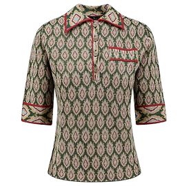 Etro Multicolor Knit Polo Shirt Multiple colors Green