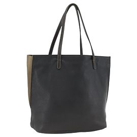 Bolsa Tote de Couro Dourada e Preta ETRO Auth 148984 Preto Dourado