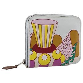 Hermès HERMES Azap Compact Seta in Pelle Multicolore Argento Auth LNZ572SAM Argento Multicolore