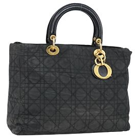 Christian Dior Borsa Lady Dior in nylon rosa e oro Auth 173806 Rosa D'oro