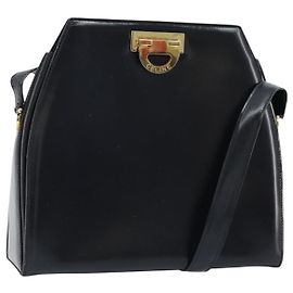 Céline Borsa a Spalla CELINE in Pelle Nera Oro Auth ka2942 Nero D'oro