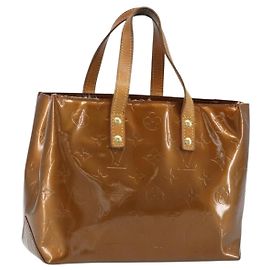 LOUIS VUITTON Monogram Vernis Reade PM Handtasche Bronze M91146 LV Auth LNZ563 Bronze