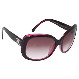 CHANEL COCO Mark Sunglasses plastic Red 5183-A CC Auth BA11304 Red