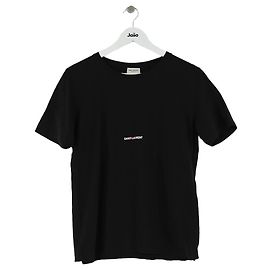 Saint Laurent Camiseta de algodón negra Negro