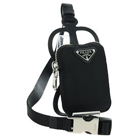 PRADA Handyhalterung aus schwarzem Nylon mit silberner Authentizität 172423M Schwarz Silber
