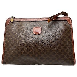 Céline Clutch in pelle monogramma vintage Celine Paris marrone Marrone