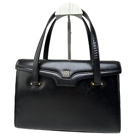 Vintage Givenchy Leather Handbag Black Black