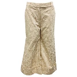 Calça flare bordada Maples Ecru da Zimmermann Bege