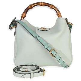 Bolso de Hombro Small Diana en Piel de Ternera Verde Menta con Bambú Gucci Verde