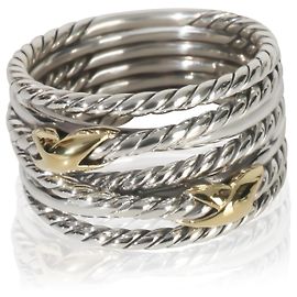 Anello Doppio X Crossover in Oro Giallo e Argento Sterling di David Yurman Altro