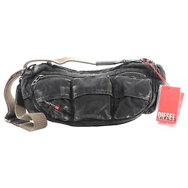 Diesel Multi-Pkts Multipocket Washed Denim Crossbody bag in Gray Grey