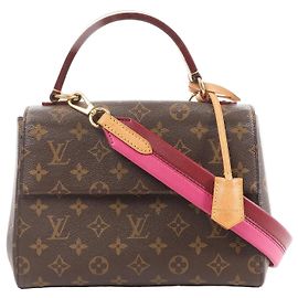 Sac à main Louis Vuitton Cluny BB en toile Monogram 2Way en marron et rose M42738 Rose
