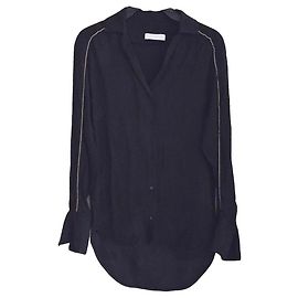 Camisa Sandro preta adornada com strass Preto