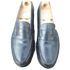 mocassin jm weston bleu navy 9/5E   44large sans embauchoirs Bleu Marine