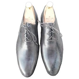 Berluti Richelieu Repaired 6 40 Gray Patina Eggplant Bordeaux Reflection Grey Dark red
