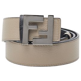 Cinturón Reversible Fendi FF Logo Castaño