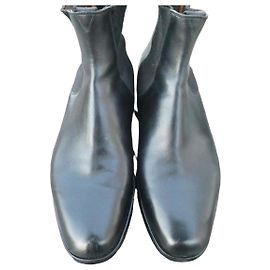 stiefel jm weston vintage gummisohlen größe gelöscht 9E 43 weit Schwarz