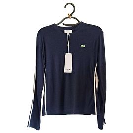 Pull Fin Lacoste bleu marine Bleu Marine