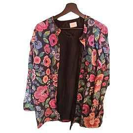 Autre Marque Floral Pattern Jacket Black Pink Red Multiple colors Green