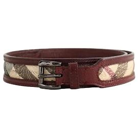 Burberry Cinturón de cuero marrón Castaño