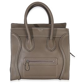 Céline Celine Souris Mini Luggage Tote em couro de bezerro drummado Marrom
