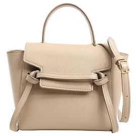 Céline Bolsa Celine Belt Bag Pico em couro 2 em 1 bege Bege
