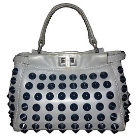 Borsa Fendi Selleria con Borchie Grigio