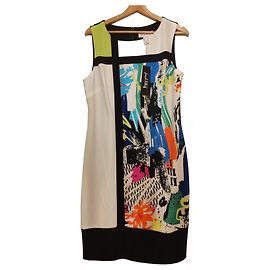 Robe à Imprimé Abstrait Joseph Ribkoff Noir Bleu Multicolore Vert Orange