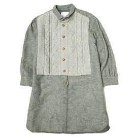 Autre Marque Ais Kabelstrick Wollkleid Grau