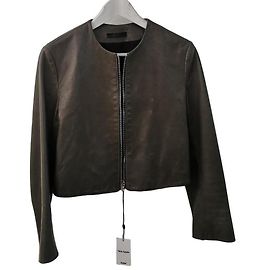 The Row Lambskin Leather Jacket Grey Grey